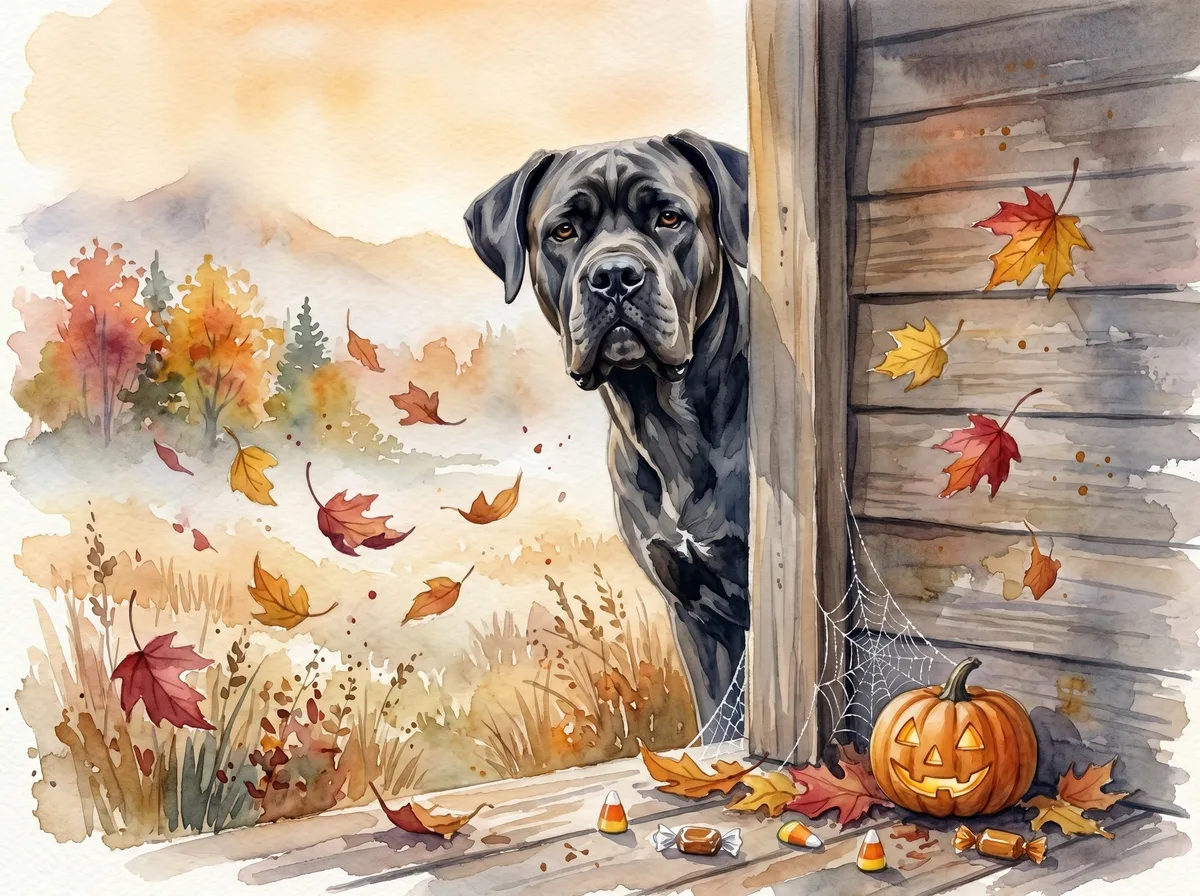 Cane Corso watercolor calendar month 10